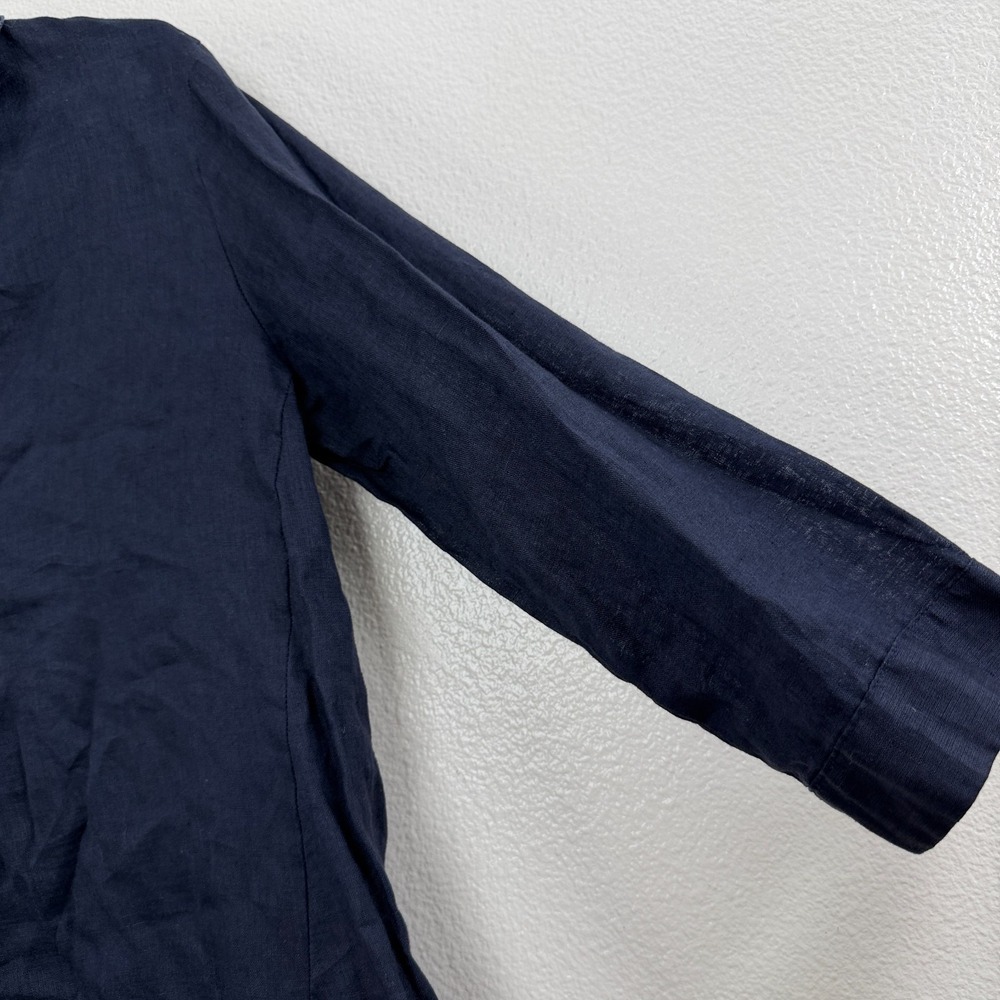 Katestorm Linen Top Womens Size 36 Blue Shirt Shell Button Up Resort Travel 3/4 - Picture 5 of 10